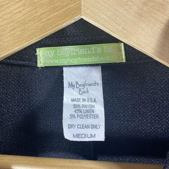 VTG My Boyfriends Back Women Blazer Jacket Med Studded Grunge Goth Punk Academia - Picture 3 of 13